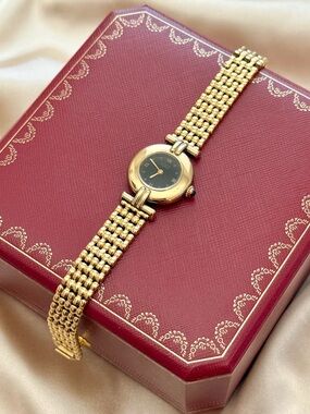 AUTHENTIC VINTAGE CARTIER GOLD WATCH - WITH BOX